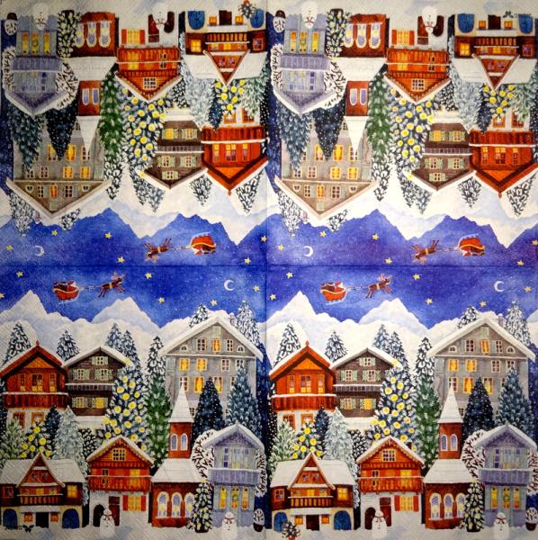 195 Weihnachten Blumen - 3-lagig (rot) - Ihr